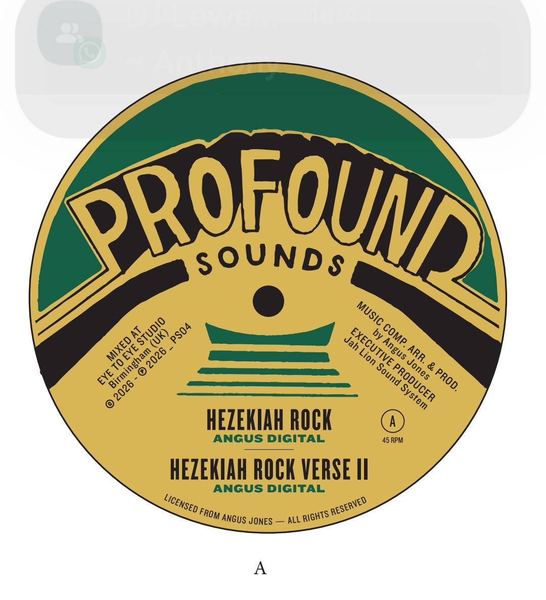Profound Sounds label artwork for Hezekiah Rock by Angus Digital